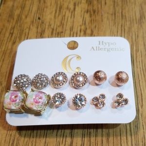 Rose gold Earrings Set